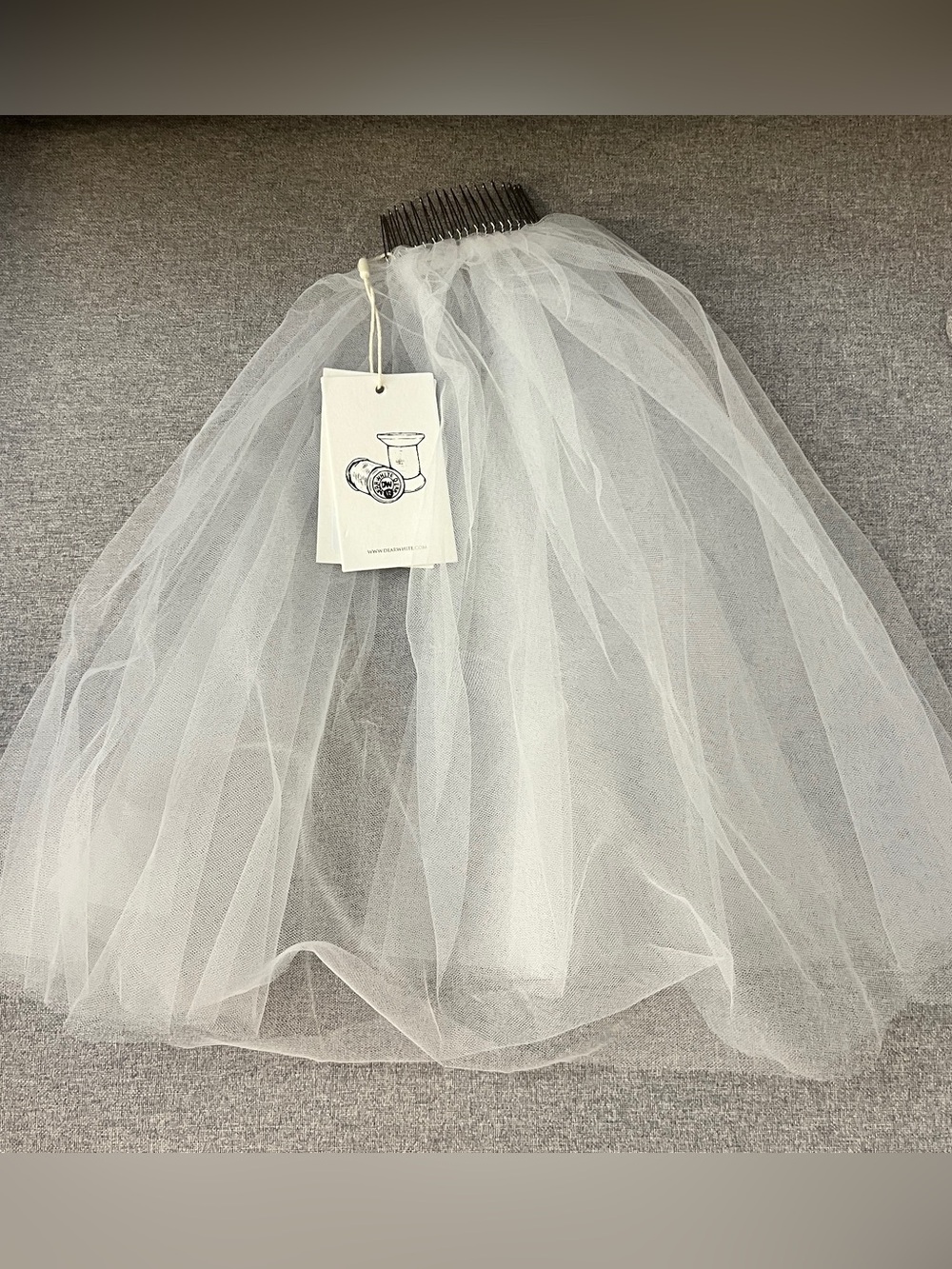Bridal Veil with Comb - White Tulle